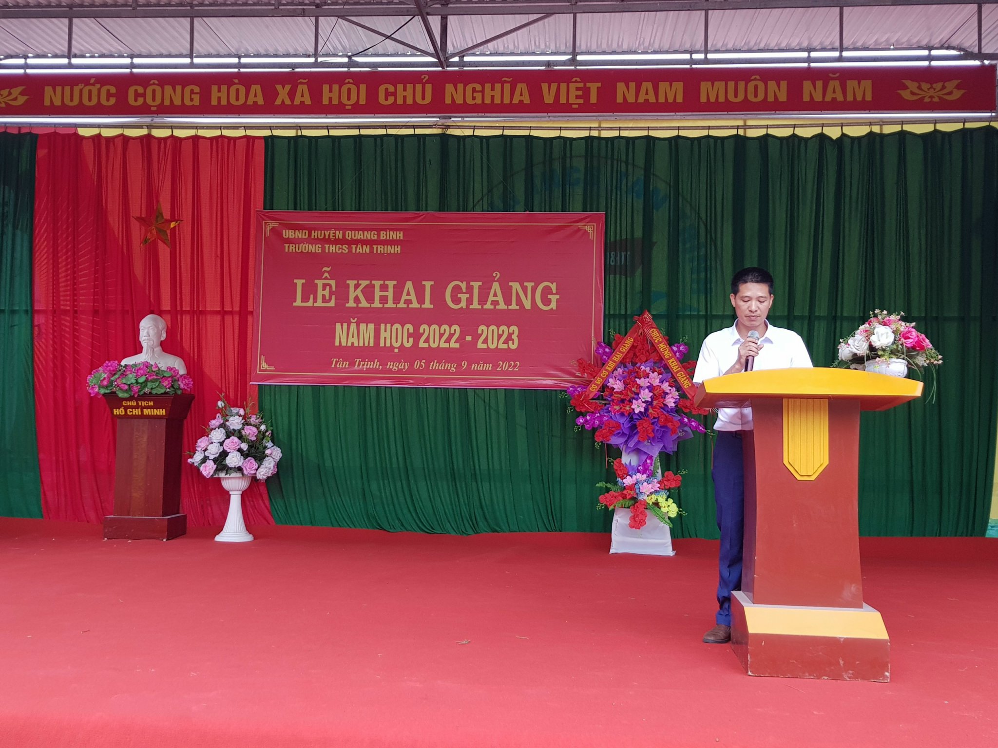 Các trường học trên địa bàn xã Tân Trịnh tổ chức khai giảng năm học mới 2022 - 2023