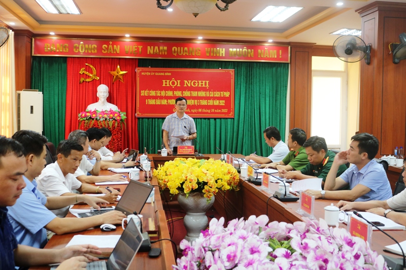 Quang Bình tổ chức Hội nghị sơ kết công tác nội chính, phòng chống tham nhũng, cải cách tư pháp