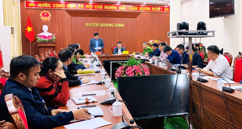 Đoàn kiểm tra Công an tỉnh làm việc tại huyện Quang Bình