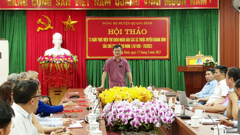 Quang Bình: Hội thảo “73 năm thực hiện thư khen nhân dân các xã thuộc huyện Quang Bình” của Chủ tịch Hồ Chí Minh (1/5/1950 – 1/5/2023)