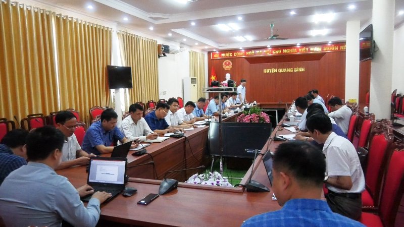 Văn phòng điều phối NTM tỉnh làm việc tại huyện Quang Bình